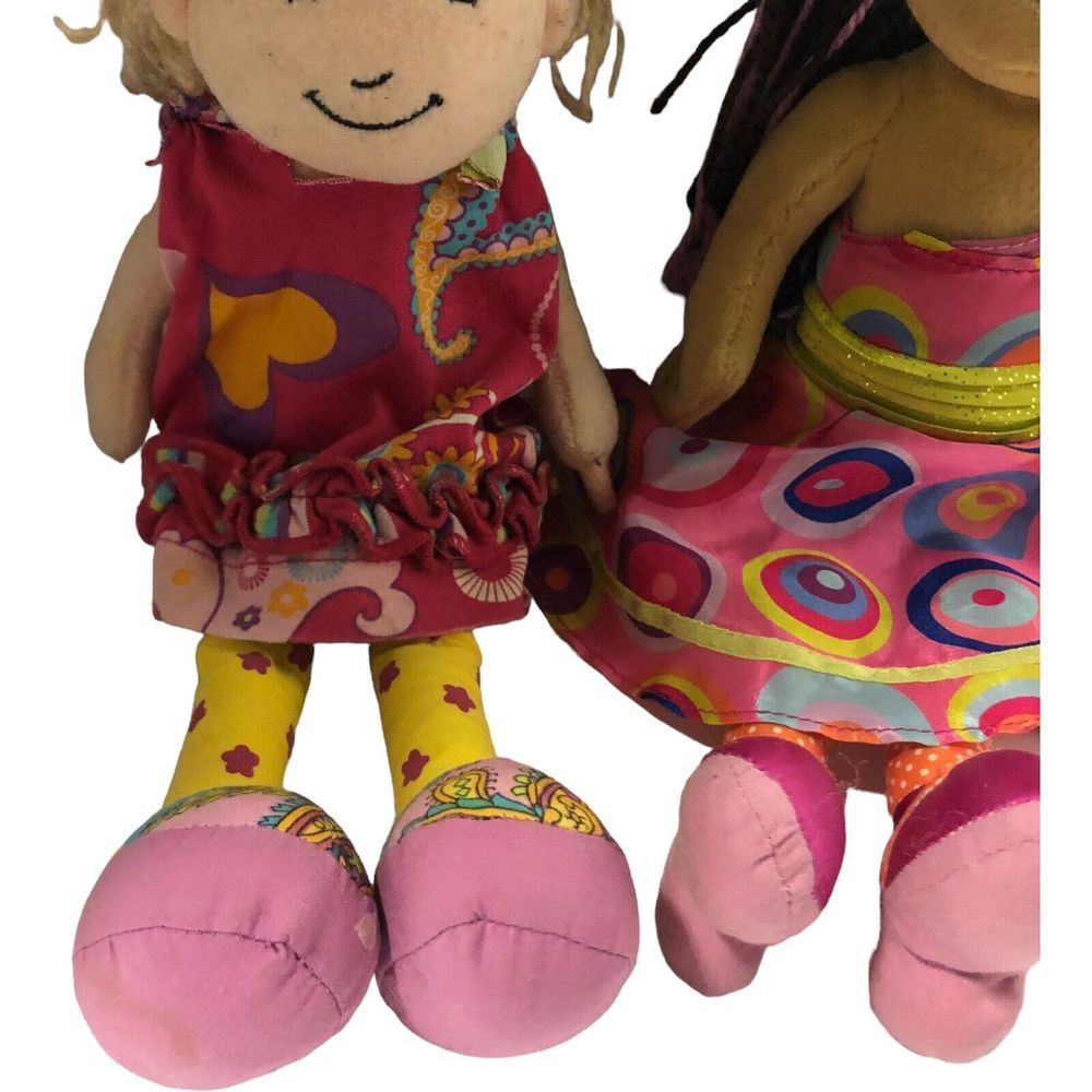 2 Groovy Girls Dolls- Gabrielle & Sesilia Blonde & Brown Plush Manhattan Toy - Picture 7 of 9